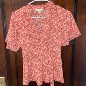 Orange Floral Blouse 🍊
